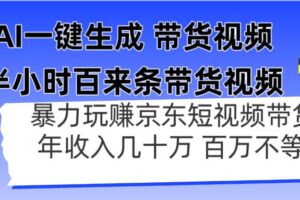 （14497期）AI一键生成 半小时百来条带货视频，暴力玩赚京东带货，年入几十百万不等