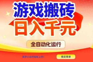 （17121期）游戏搬砖全自动化运行，日入1000+，新手小白可轻松上手！
