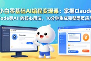 （17562期）小白零基础AI编程变现课：掌握Claude Code等AI工具的核心用法，10分钟生成完整网页应用