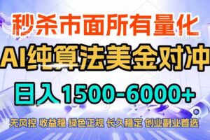（17444期）2026全网首发黑马项目，AI美金算法对冲，日入2000-6000+，稳定长效0风险，彻底告别996四工资…
